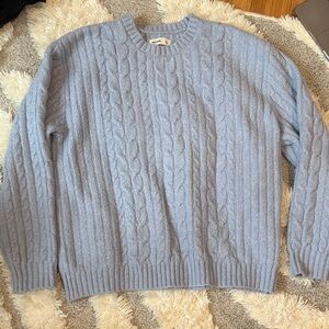 Baby blue hollister cable knit sweater